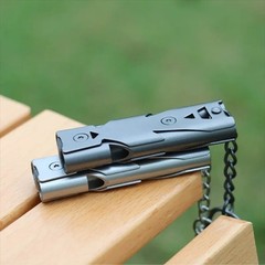 Double Pipe Whistle Pendant Keychain Decibel Portable Emergency Camping Tool