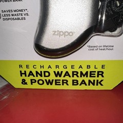 Zippo Heatbank 9s Rechargeable Hand Warmer & Powerbank silver Factory Sealed