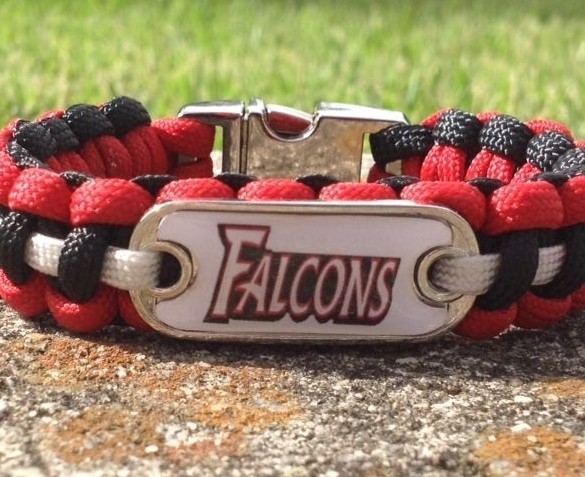 Atlanta Falcons Paracord Bracelet w/ NFL Dog Tag and Metal Buckle. AWESOME!!!