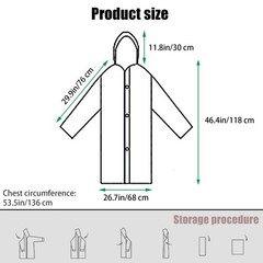 3 Pack Adult Rain Coat, Reusable Rain Ponchos for Adults with Hood & Elastic …