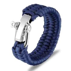 Men’s Outdoor Camping Survival Parachute Rope Paracord Bracelet Stainless Steel