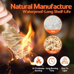 150 PCS Fire Starters for Campfires Grill BBQ Camping Fireplace Fire Pit, Qui…