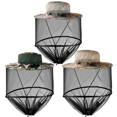 Mosquito Head Net Hat Sun Cap Bucket Hat with Built-in Net Mesh Mask for Unisex