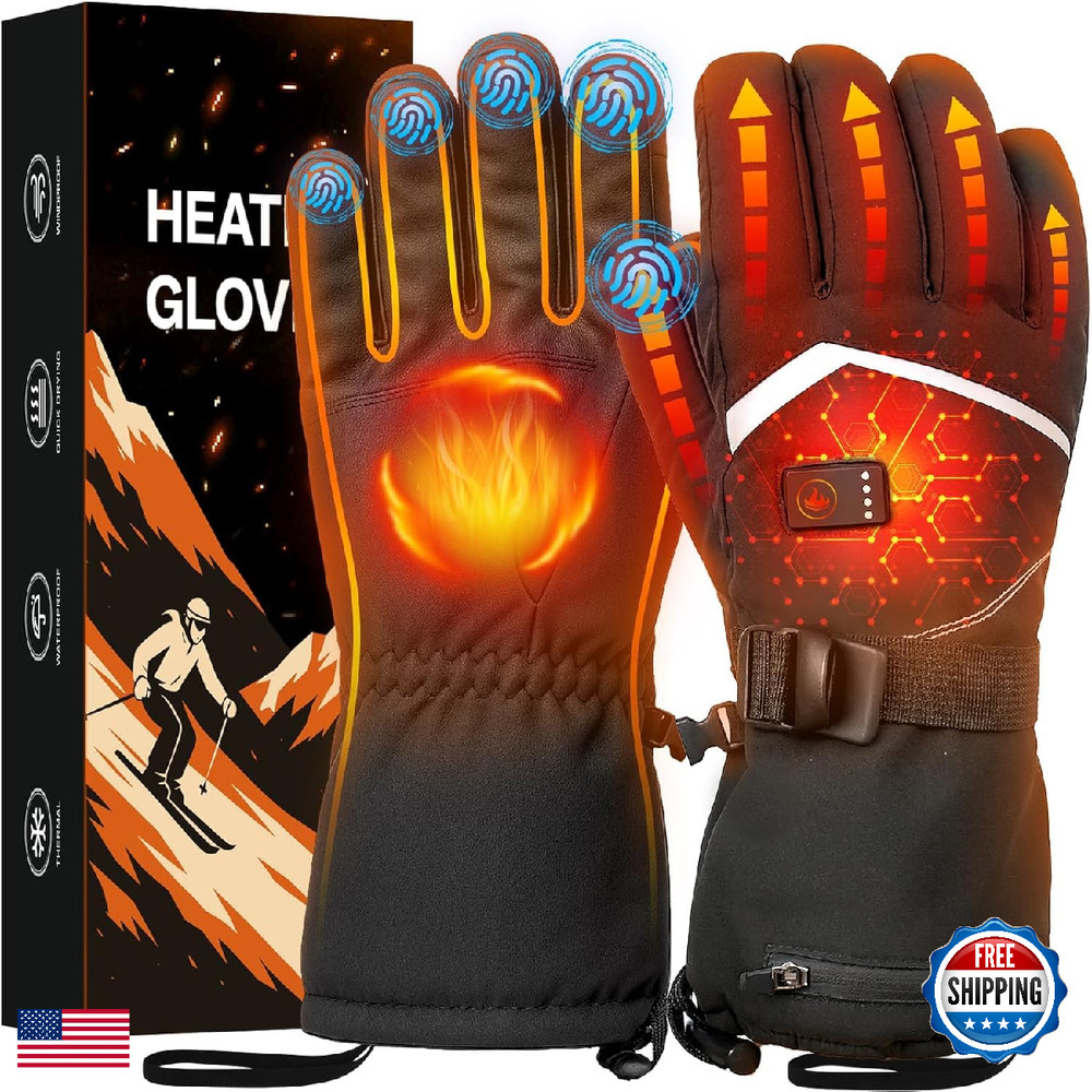 Cauasock Heated Gloves Rechargeable Heated Gloves For Men Women Waterproof