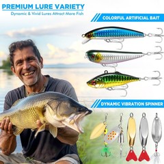 PLUSINNO Fishing Lures, 137Pcs Tackle Box with Included, 5″