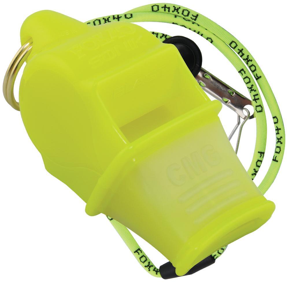 NEON YELLOW Fox 40 SONIK BLAST CMG Whistle Official Coach Safety – FREE LANYARD