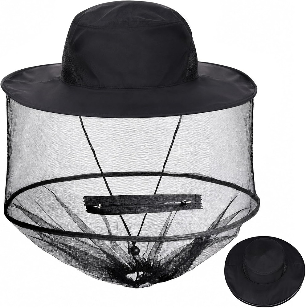 Mosquito Head Net Hat Sun Hat Garden Bug Hat with Hidden Net Mesh for Outdoor…