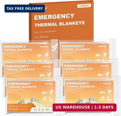 6 Pack Emergency Blankets – Mylar Thermal Space Blankets for Survival and Protec