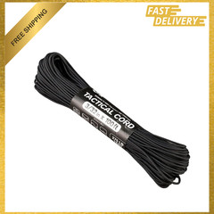 Tactical Paracord 100 Feet Nylon 4 Strand Core Survival Cord Black 275 Tensile