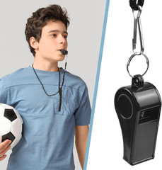Whistle, 4 PCS Thick Plastic Sports Whistles with Lanyards, Coach Whistle, Loud