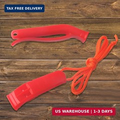 AUGSUN 10 Pcs Safety Whistle Marine Whistle Plastic Whistles with Lanyard for Em