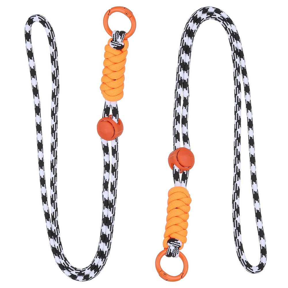 2 Pcs Paracord Lanyard Necklace, Lanyard with Split Ring, Black White & Orange
