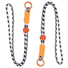 2 Pcs Paracord Lanyard Necklace, Lanyard with Split Ring, Black White & Orange