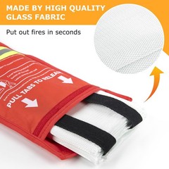 FIREWESS Emergency Fire Blanket, 2 39 inches by 39 inches, Fiberglass-2pack