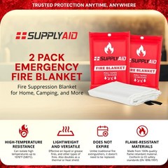Snow Joe Supplyaid 6 Pack Emergency Fire Blanket For Camping Gear And Safety
