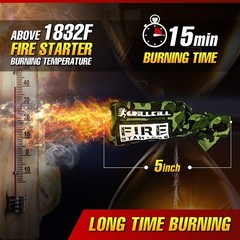 40 pieces 600+ Minute Burning Fire Starter Big Pack Waterproof NEW
