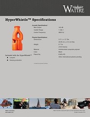 HyperWhistle The Original Worlds Loudest Whistle up to 142db Loud, Very black