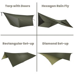 onewind 12×10 ft Hammock Tarp, Ultralight ft, Od Green-12′ Rectangular