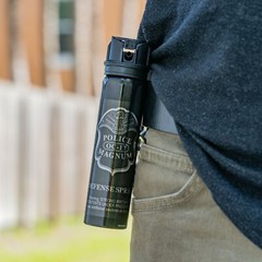 5 POLICE MAGNUM Pepper Spray Tactical Self Defense 5oz Flip Top Belt Clip Fogger