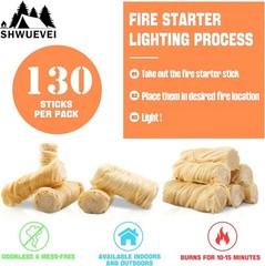 Fire Starter Cubes 130 Pieces Odorless Safe for Charcoal Grills and Fireplaces