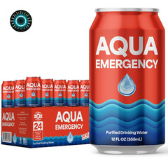 Canned Water – 24 Pack 12 Fl Oz 50-Year Shelf Life Eco-Friendly USA Made NEW