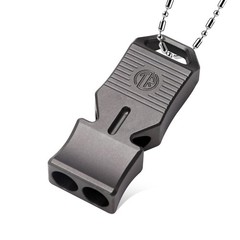 Titanium Emergency Survival Whistle – Square Dual-Tube Design, Ultra-Loud 120…
