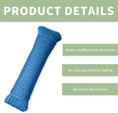 Paracord Rope, Reflective III Parachute Cord 7 Strand Core 550Lb, 50Ft Blue – Hi