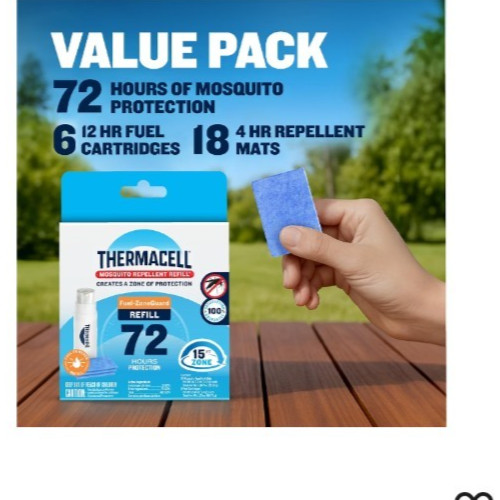 Thermacell Fuel-ZoneGuard Mosquito Repellent Refills, 72-Hr Value Pack 15-FT Zon