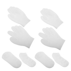 8 Pcs Foot Hydrating Socks Moisturizing Covers Silicone and Gloves Gel