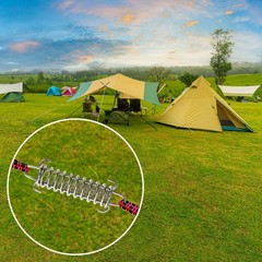 Suwimut 12 Pieces Tent Spring Buckle, Windproof Stainless Steel 4.5″, Silver