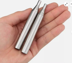 2pcs Portable Emergency Fire Starter Stainless Steel Blow Fire Tube Fire Tools