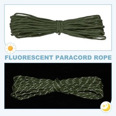 Reflective Fluorescent Paracord Rope 4mm 49 ft for Camping (Olive Green)