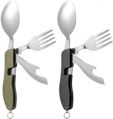 Pack of 4- Camping Utensil 4in1 (Fork/Spoon/Knife/BottleOpener) Outdoor Cookware