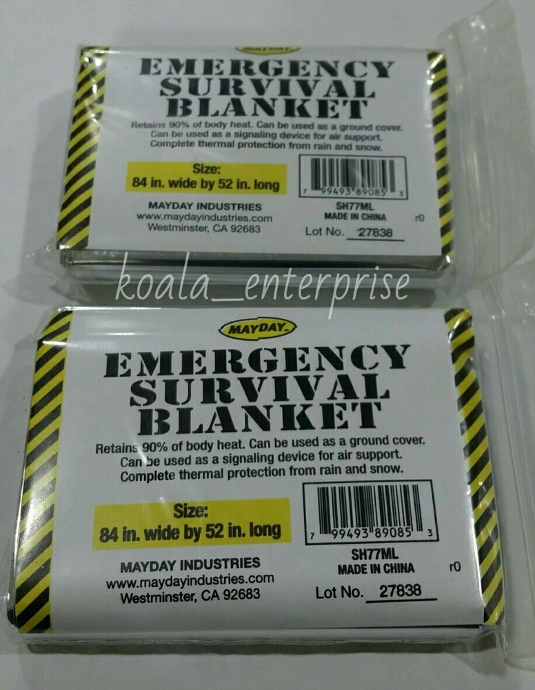 2 Mayday Emergency Survival Blanket,Disaster, Bug-Out-Bag,First Aid,Camping