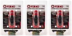 Fox 40 Electronic 3 Tone Whistle w/ Adjustable Wrist Lanyard (3-Pack)