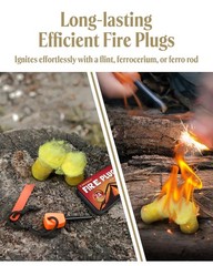 Fire Plugs Fire Starters – Windproof Fire Starter for Campfires Long Brun Tim…