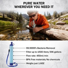 Survival Kit, Gear and Equipment 258 PCS with Water Filter, Black