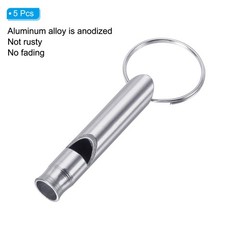 Emergency Whistle, 5pcs Safety Survival Whistle for Camping Hiking, Silver