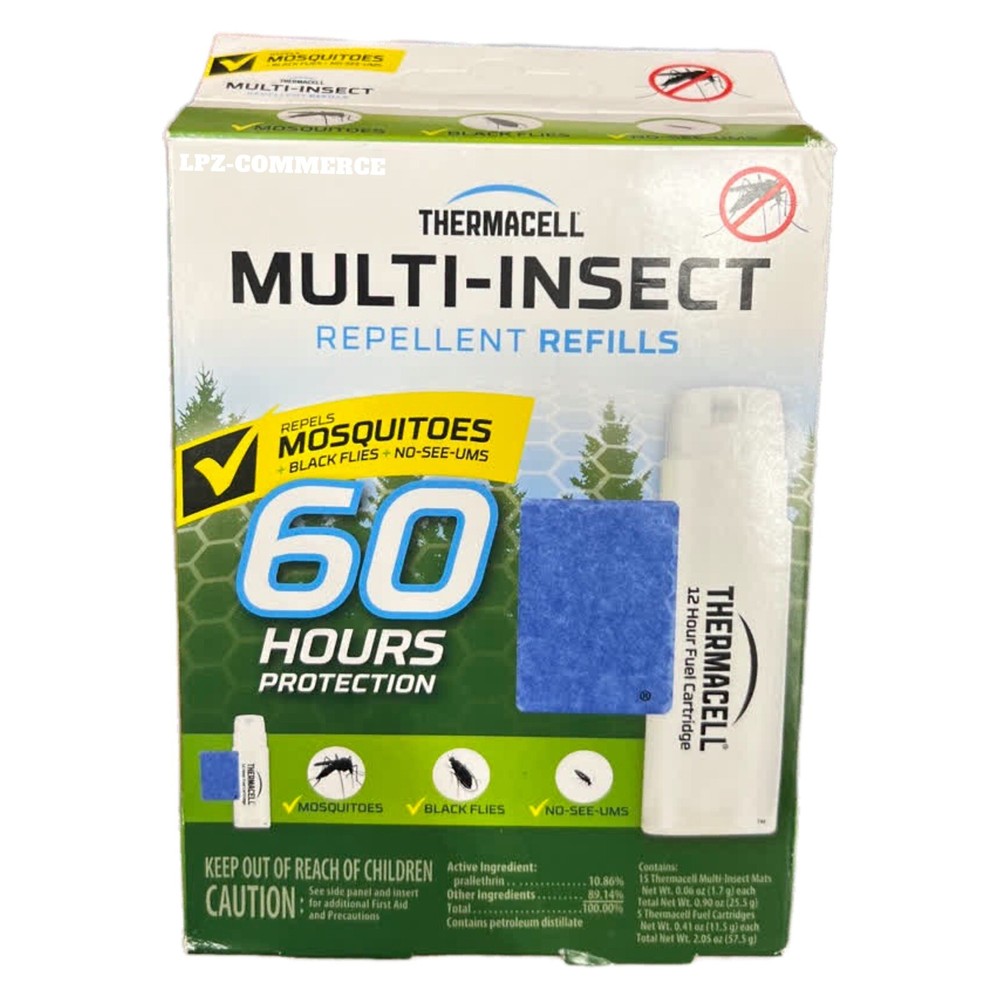 New! Thermacell Multi-Insect Repellent Refills 60 Hours Protection 5 Refills