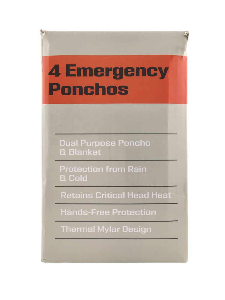 PREPARED4X – 4 ct Emergency Ponchos Grey Camo Multi-Usage FAST FREE SHIPPING