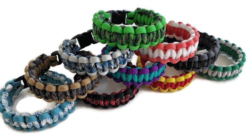 Paracord Bracelet 550 Two-Tone Various Colors Survival Tactical 3/8″ Buckle
