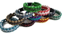 Paracord Bracelet 550 Two-Tone Various Colors Survival Tactical 3/8″ Buckle