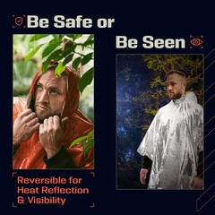 Prepared4X Emergency Mylar Blanket Duty Waterproof Wind-Resistant Green Rain