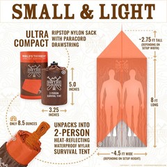 Don’t Die In The Woods – Survival Tent – Made with 2 Person, Orange