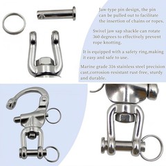Pair of 3-1/2″ Jaw Swivel Snap Shackle 316 Stainless Steel Metal Clasps，Quick…