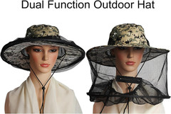 2 Pack Mosquito Head Net Hat Sun Hat Garden Bug Hat with Hidden Net Mesh for Out