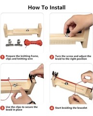 Adjustable Length Paracord Jig Bracelet Maker Wooden Frame Woven Braiding DIY