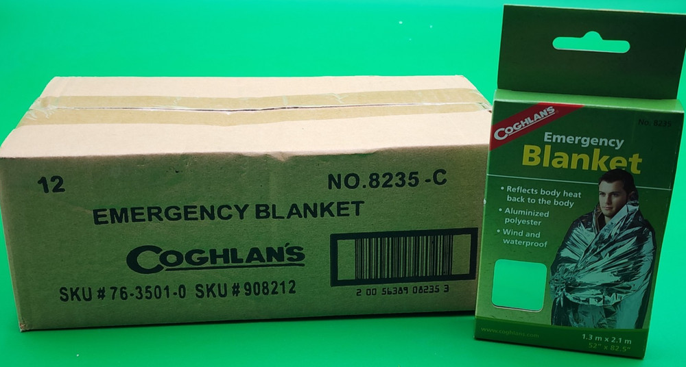 Case of 12 – Coghlans Emergency Blanket Hiking Camping Survival