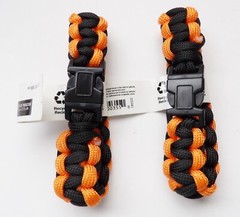 SET OF 2 Everbilt 9″ Paracord Emergency Survival Bracelets Orange & Black NWT
