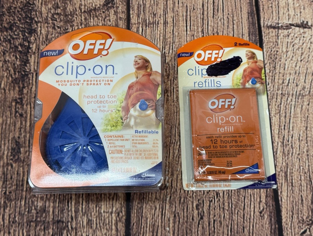 Off! Clip on Fan Circulated Mosquito Repellent w/Refill + 2 Extra Refills